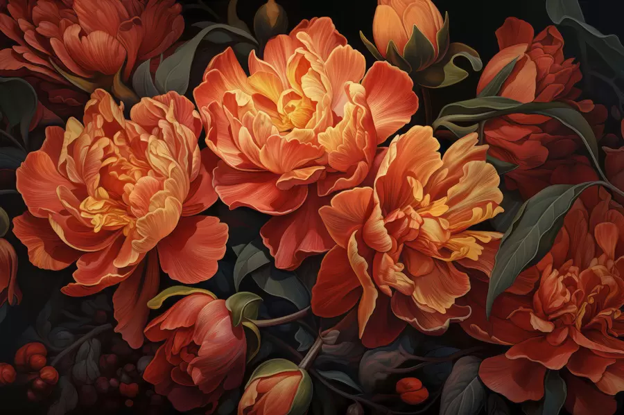 Fototapet Teplý květinový večer w05044