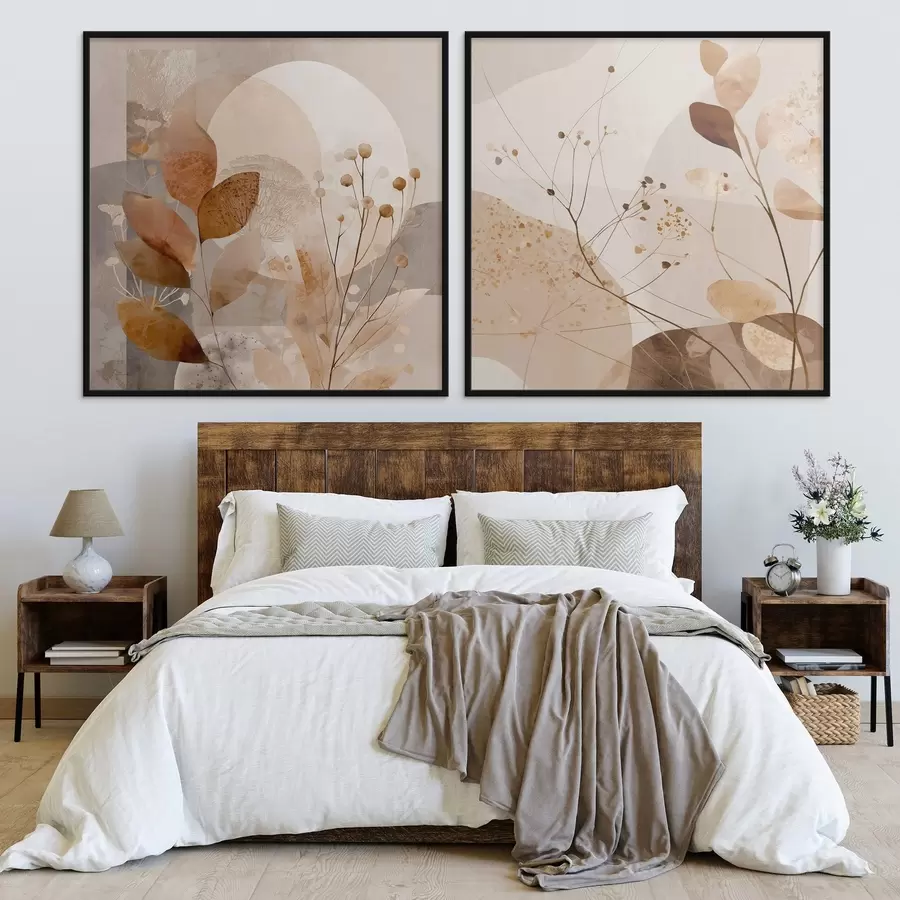 Fototapet Abstraktní květinová dvoudílná kompozice d00892