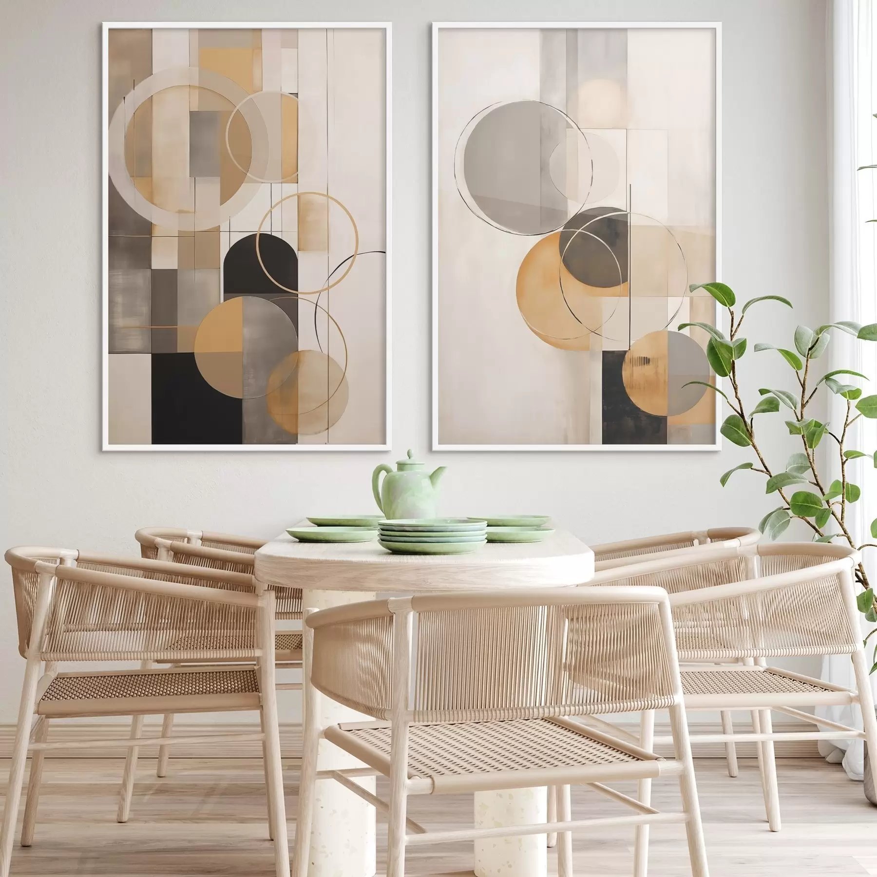 Fototapet Geometrická abstrakce s kruhy d00858