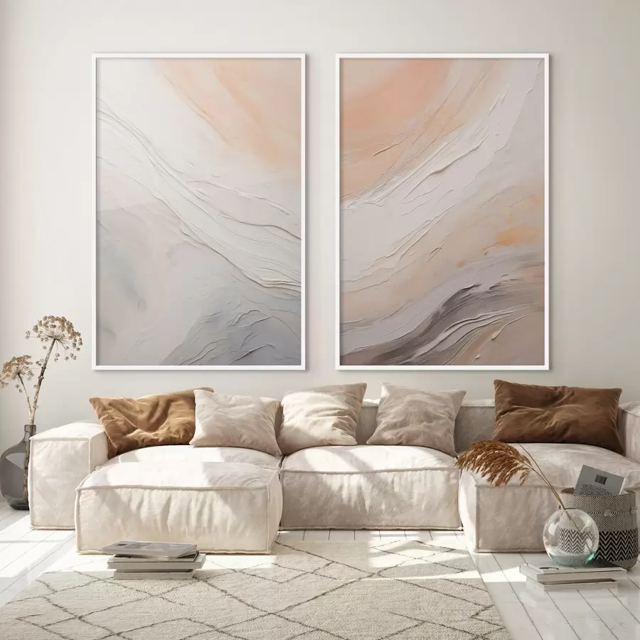 Fototapet Neutrální omítkové textury s plynulými reliéfními vrstvami d00971