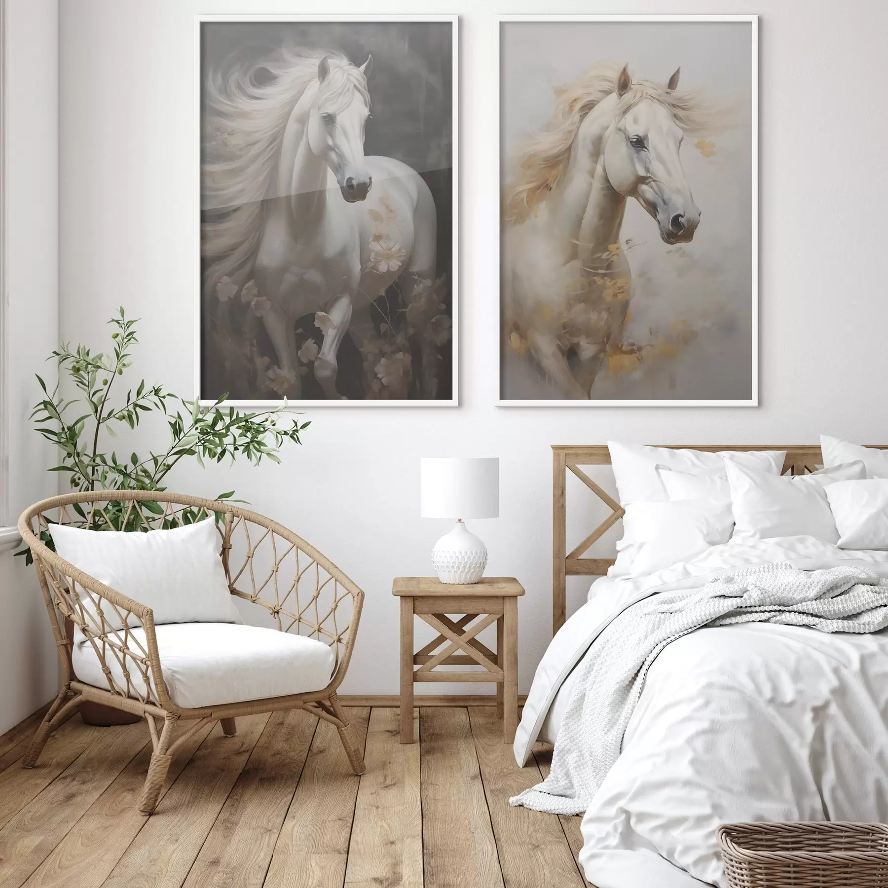 Fototapet Napodobování malby koně d01000