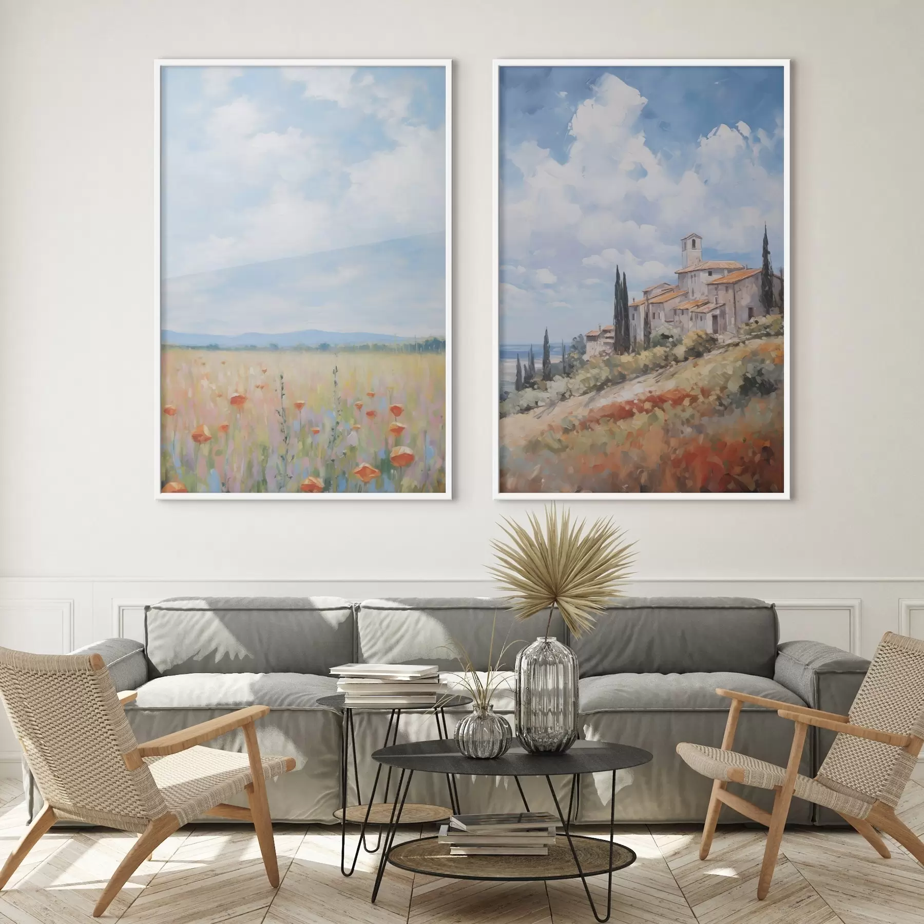 Fototapet Napodobení venkovské krajiny v malířství d01018