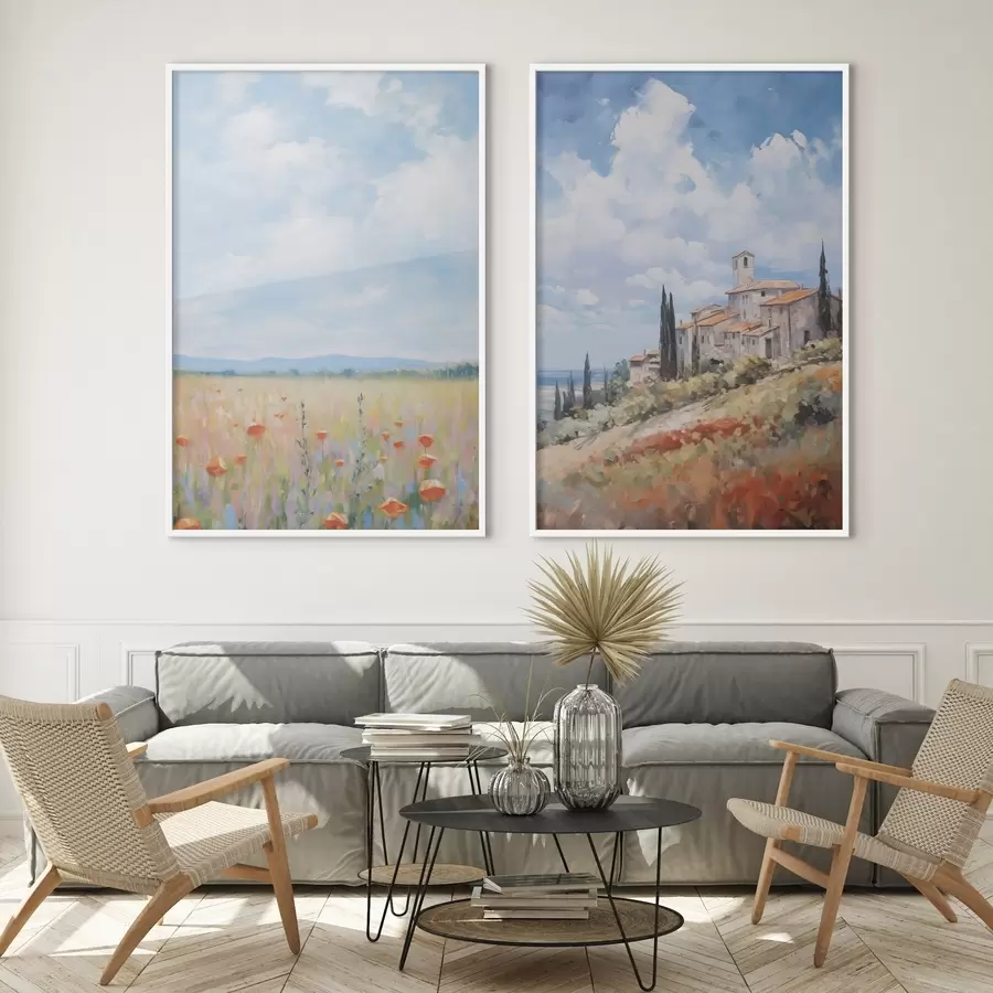 Fototapet Napodobení venkovské krajiny v malířství d01018