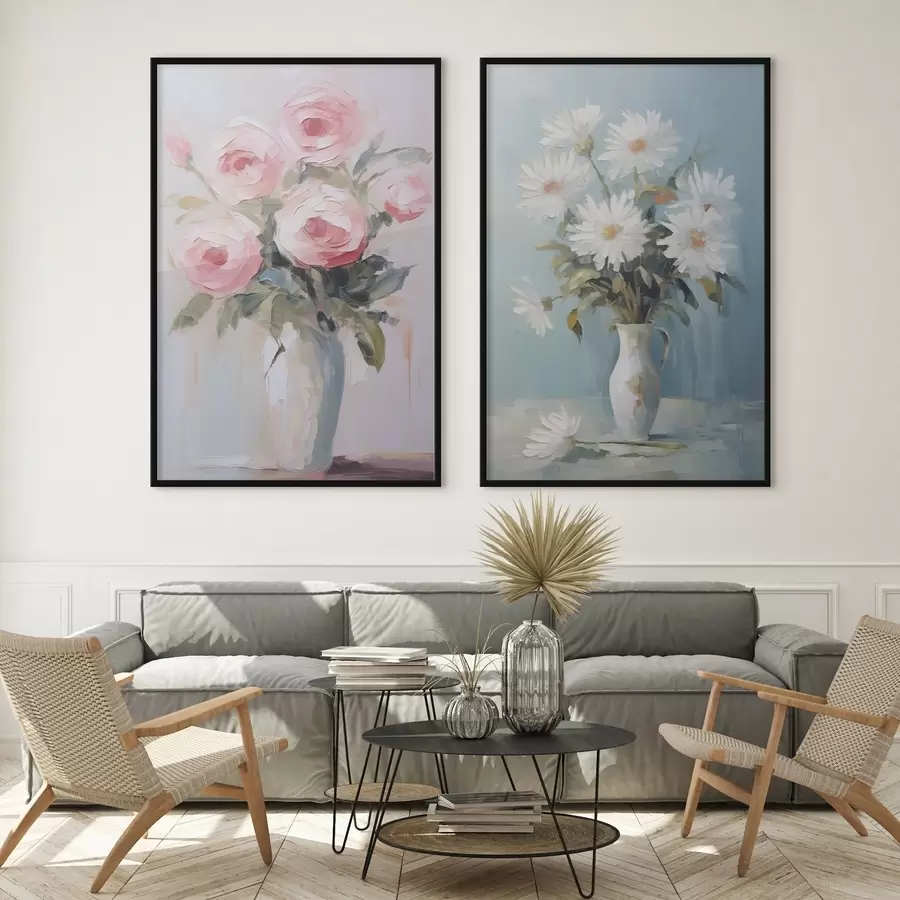 Fototapet Květiny ve váze, imitace obrazu d01027