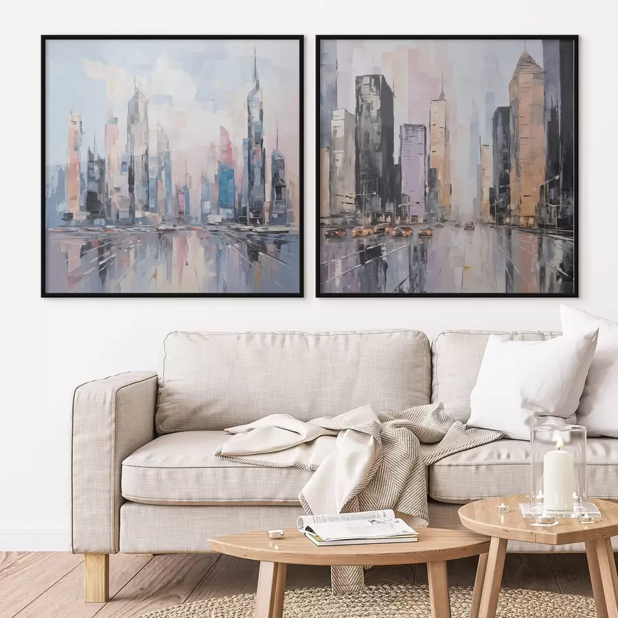 Fototapet Abstraktní napodobení malby města d01032