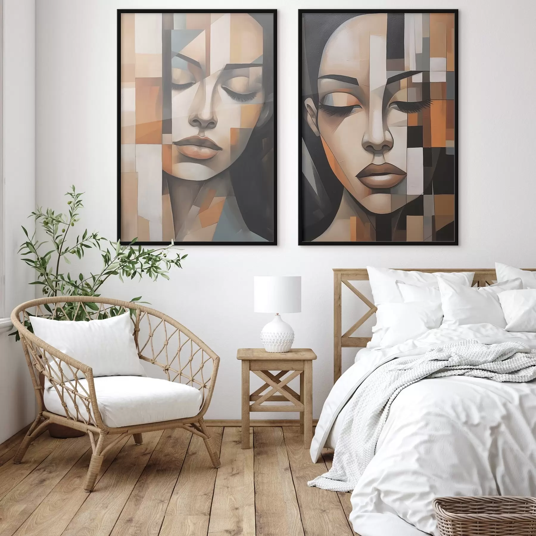 Fototapet Kubistický portrét ženy d01023