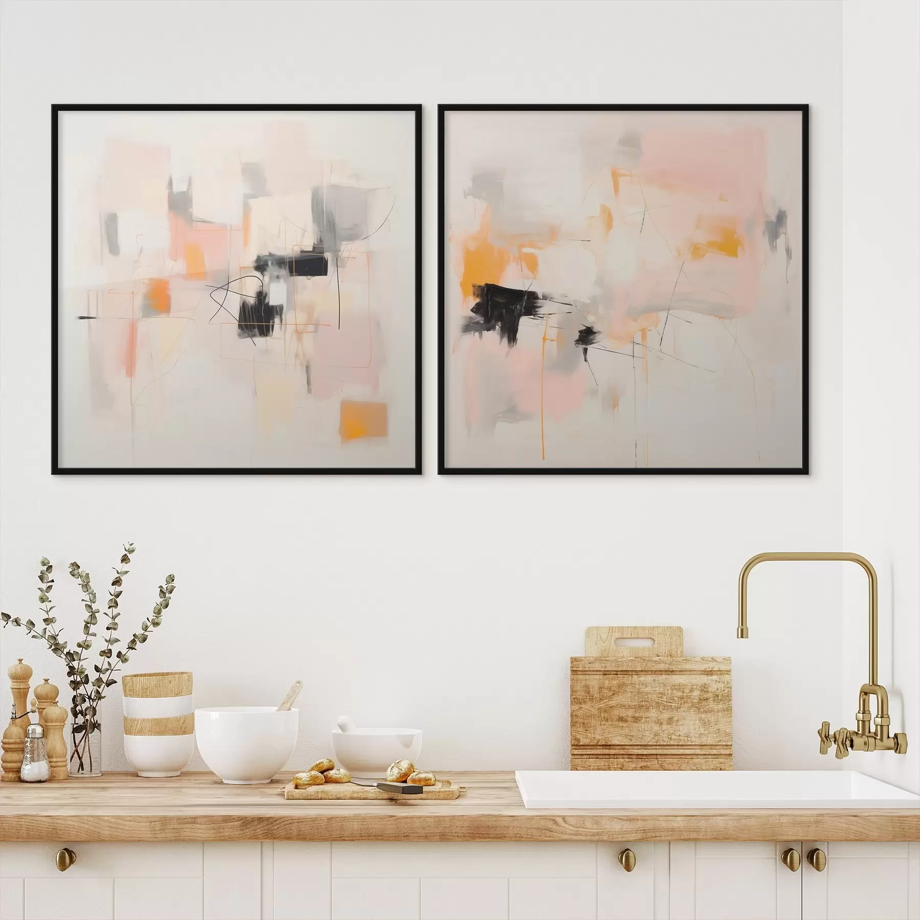 Fototapet Umělecká kompozice s kontrastními akcenty ve dvou částech d00980