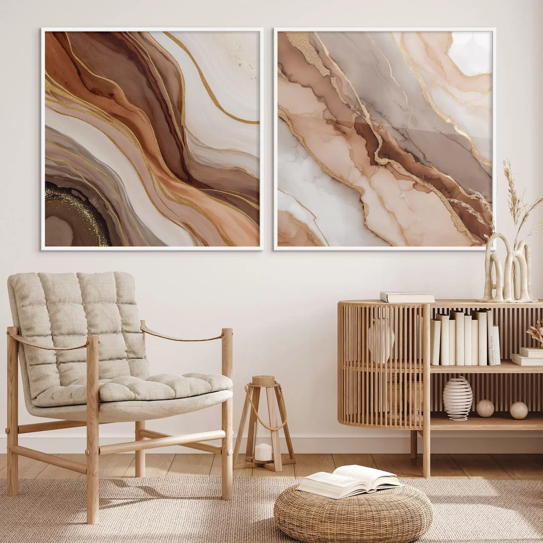 Fototapet Dvoudílná abstraktní kompozice s plynulými vrstvenými přechody d00982