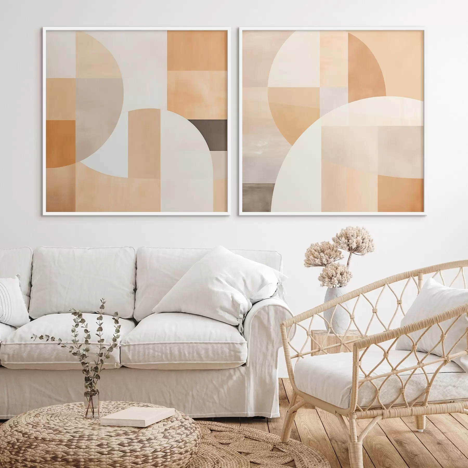 Fototapet Kompozice s velkými tvary a jemnými barevnými bloky d00986