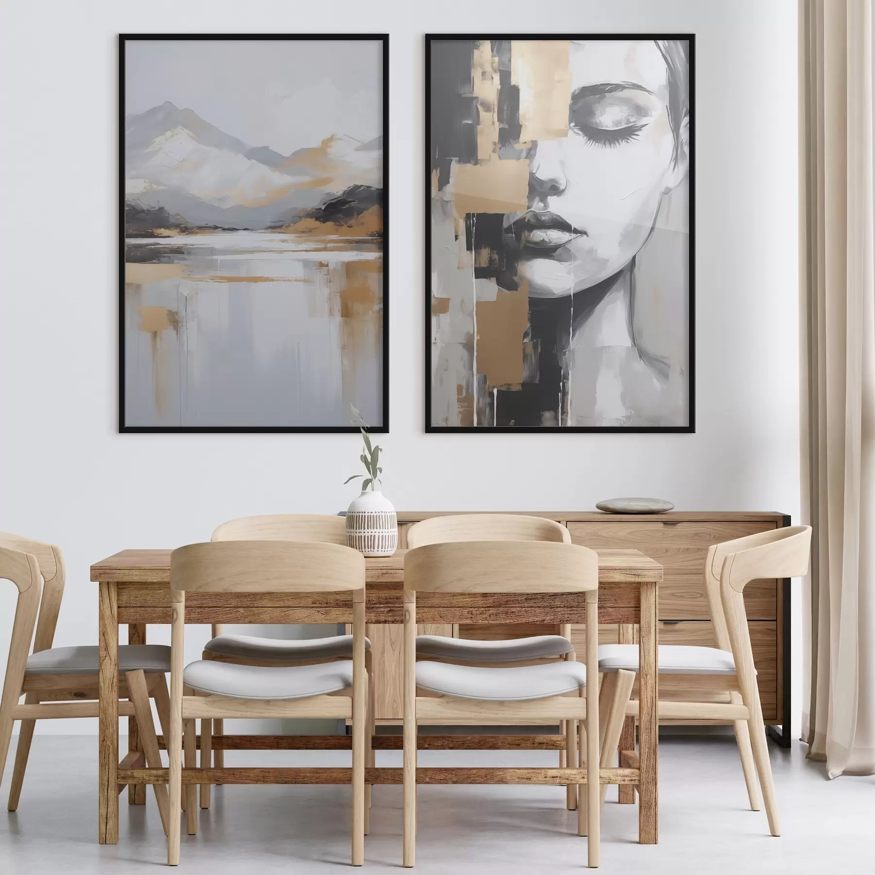 Fototapet Abstraktní horská krajina a portrét d01058