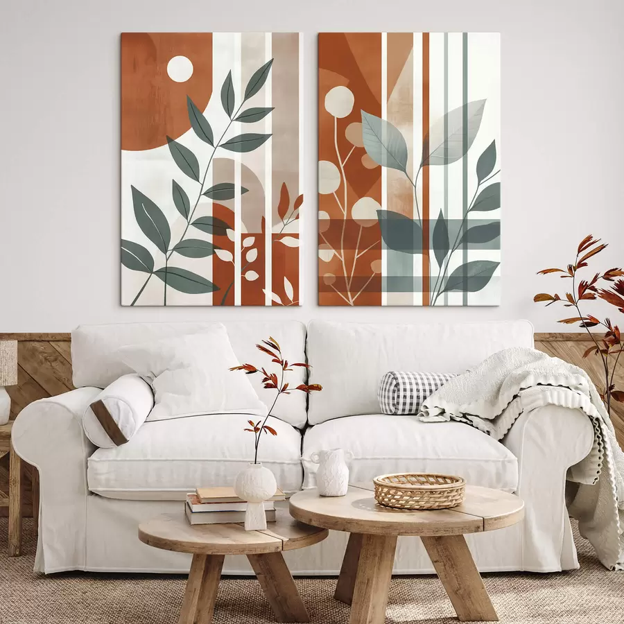 Obraz Abstrakce s větvemi listů Č. m01074