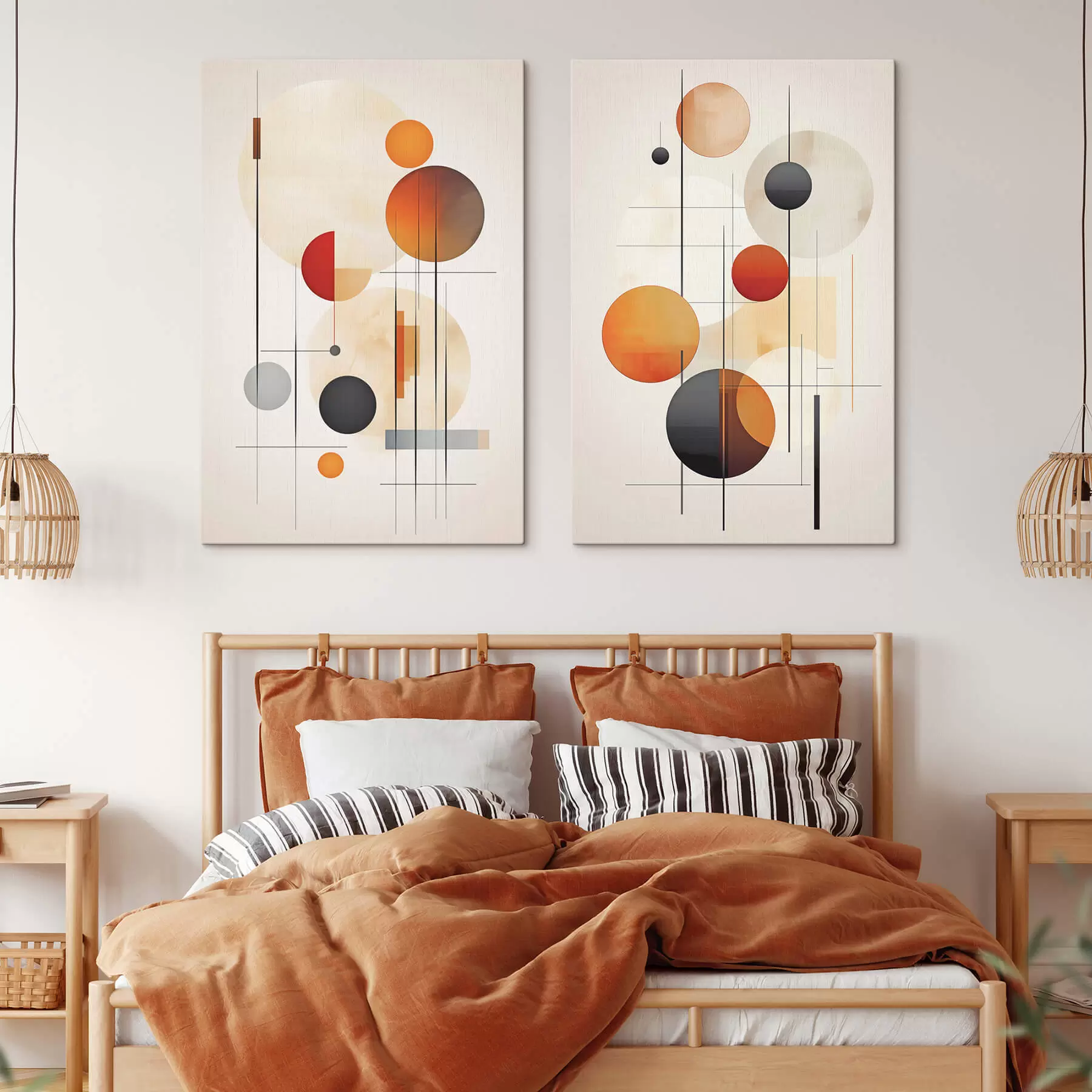 Obraz Geometrická abstrakce s koulemi Č. m01103