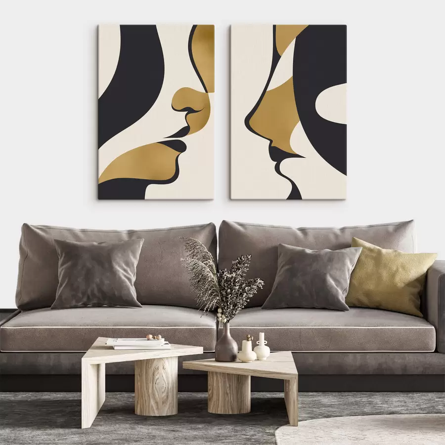 Obraz Abstraktní siluety tváří Č. m01166