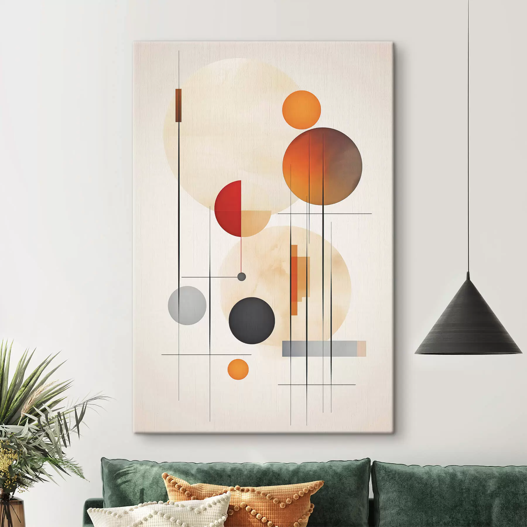 Obraz Geometrická abstrakce s koulemi Č. s46976