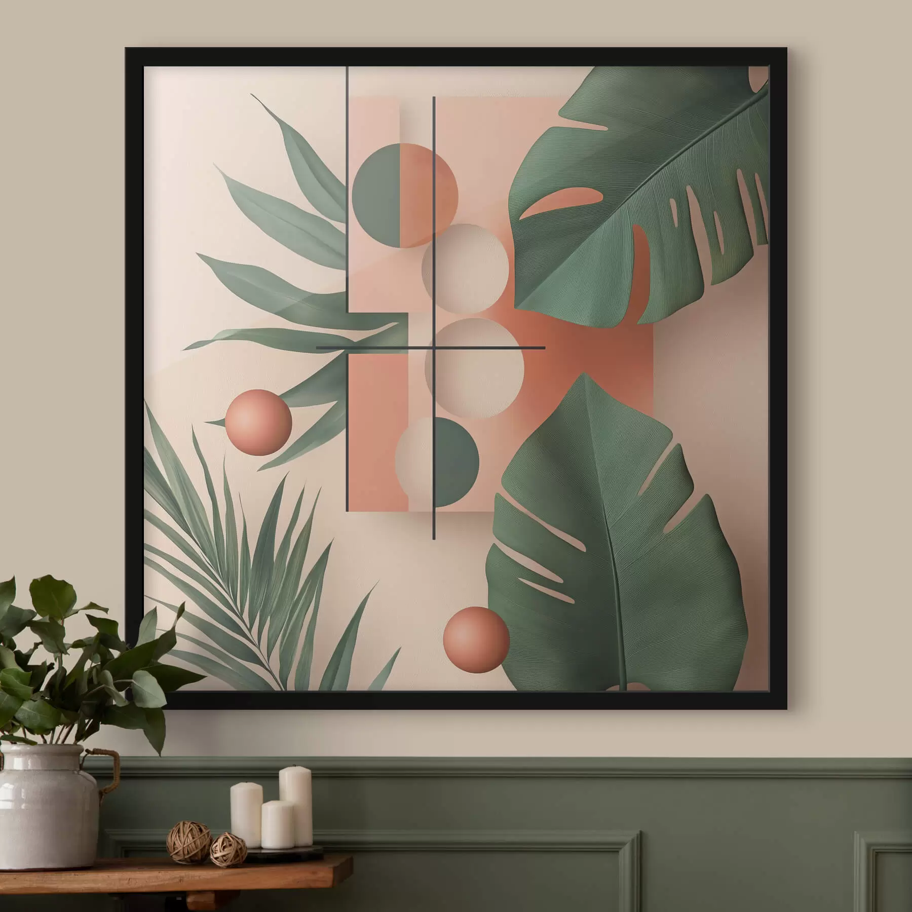 Fototapet Abstrakce s velkými tropickými listy f47099