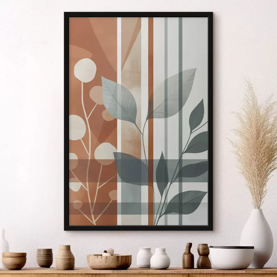 Fototapet Abstrakce s větvemi listů f47248