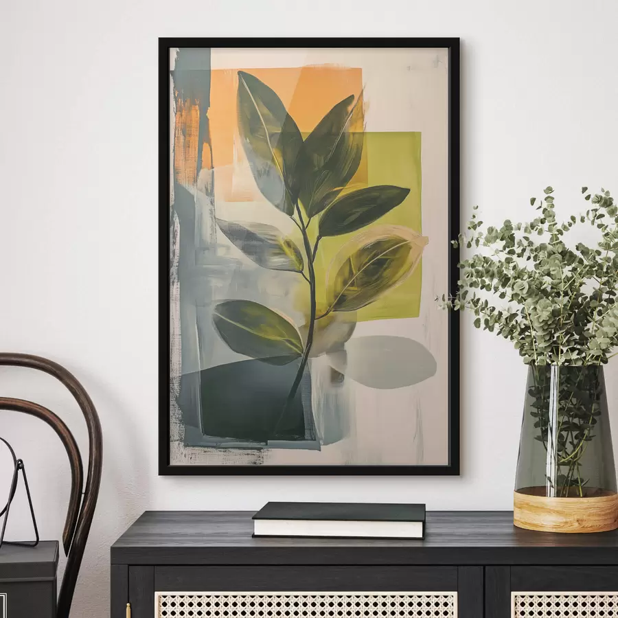 Fototapet Větev listů na abstraktním pozadí f47249