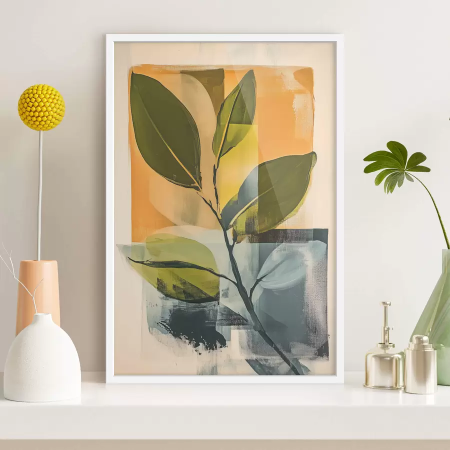 Fototapet Větev listů na abstraktním pozadí f47250