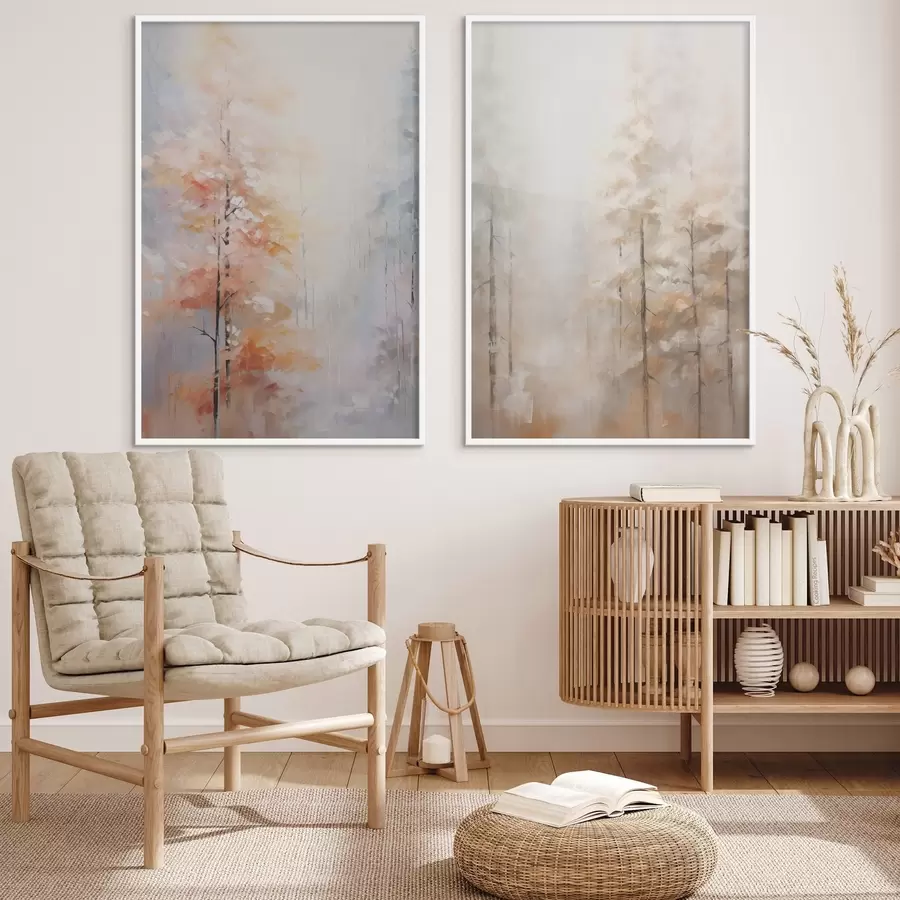 Fototapet Podzimní les imitace malba d00833