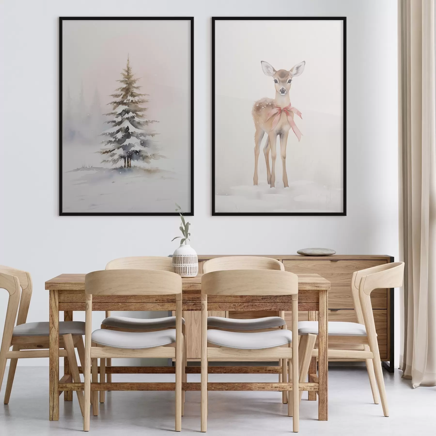 Fototapet Smrk a srna d00933