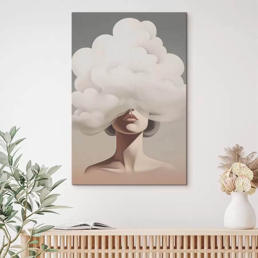 Obraz Tvář dívky je zakryta mrakem. Č. s47337