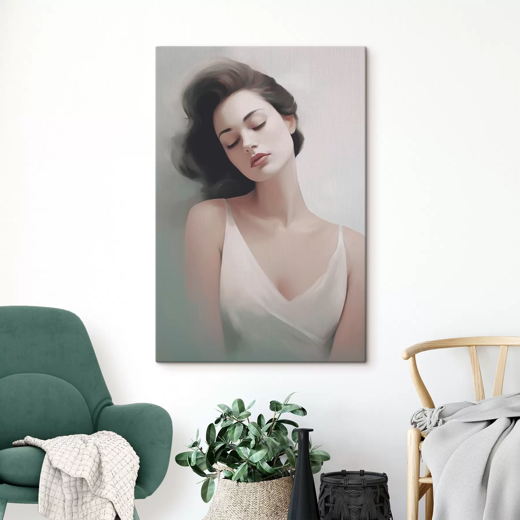 Obraz Portrét dívky se zavřenýma očima Č. s47342