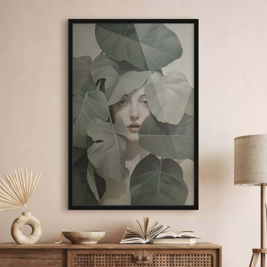 Fototapet Portrét dívky v listí f47331