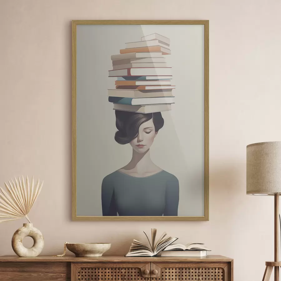 Fototapet Surrealistický portrét dívky s knihami f47334