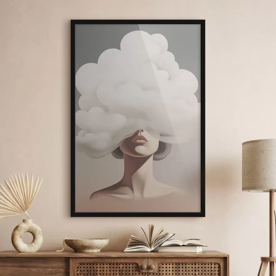 Fototapet Tvář dívky je zakryta mrakem. f47337