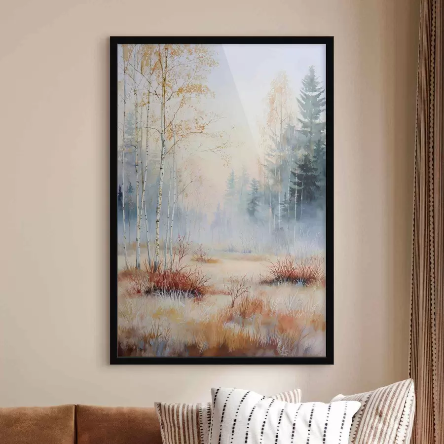 Fototapet krajina první mrazy v lese f47129