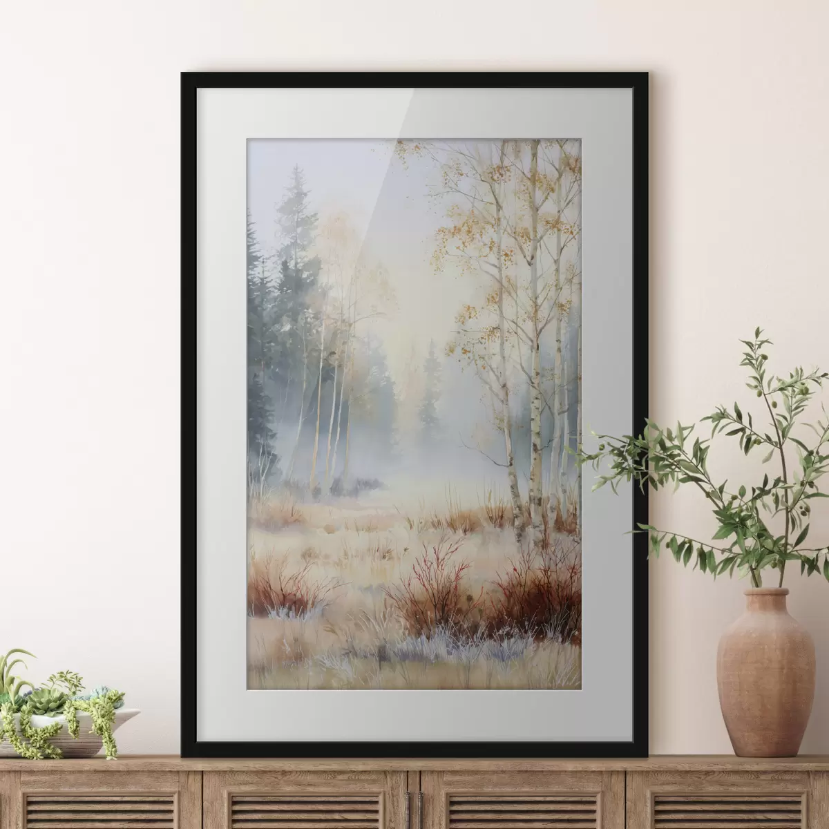 Poster krajina první mrazy v lese f47130