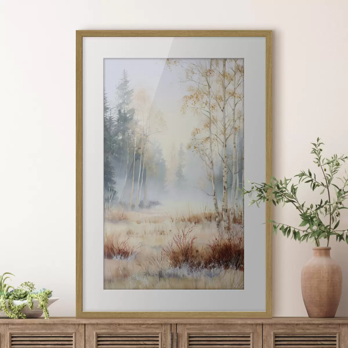 Poster krajina první mrazy v lese f47130