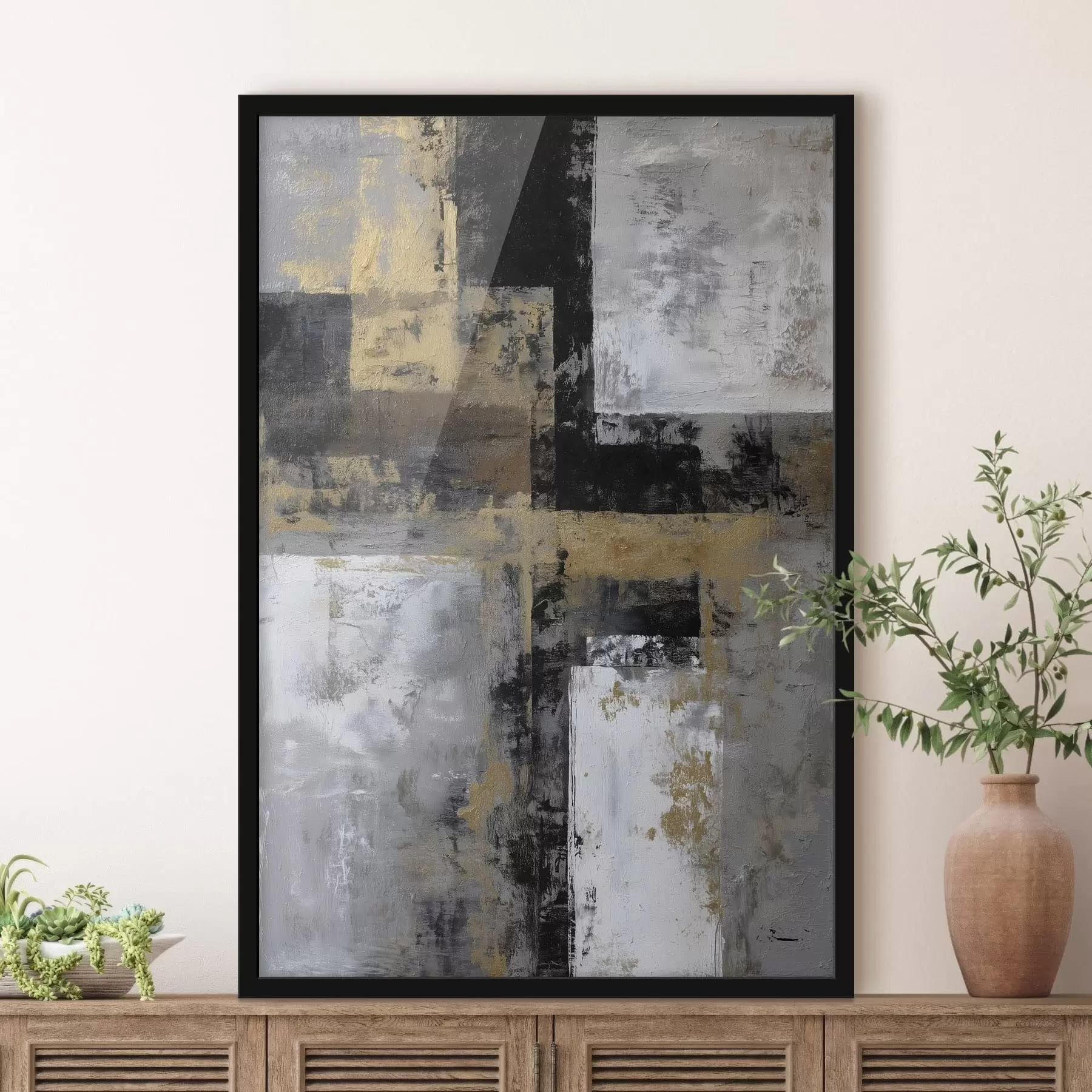 Fototapet současná texturní abstrakce v odstínech černé, šedé a bílé f47139