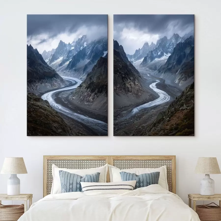 Obraz horská krajina s mraky Č. m01180