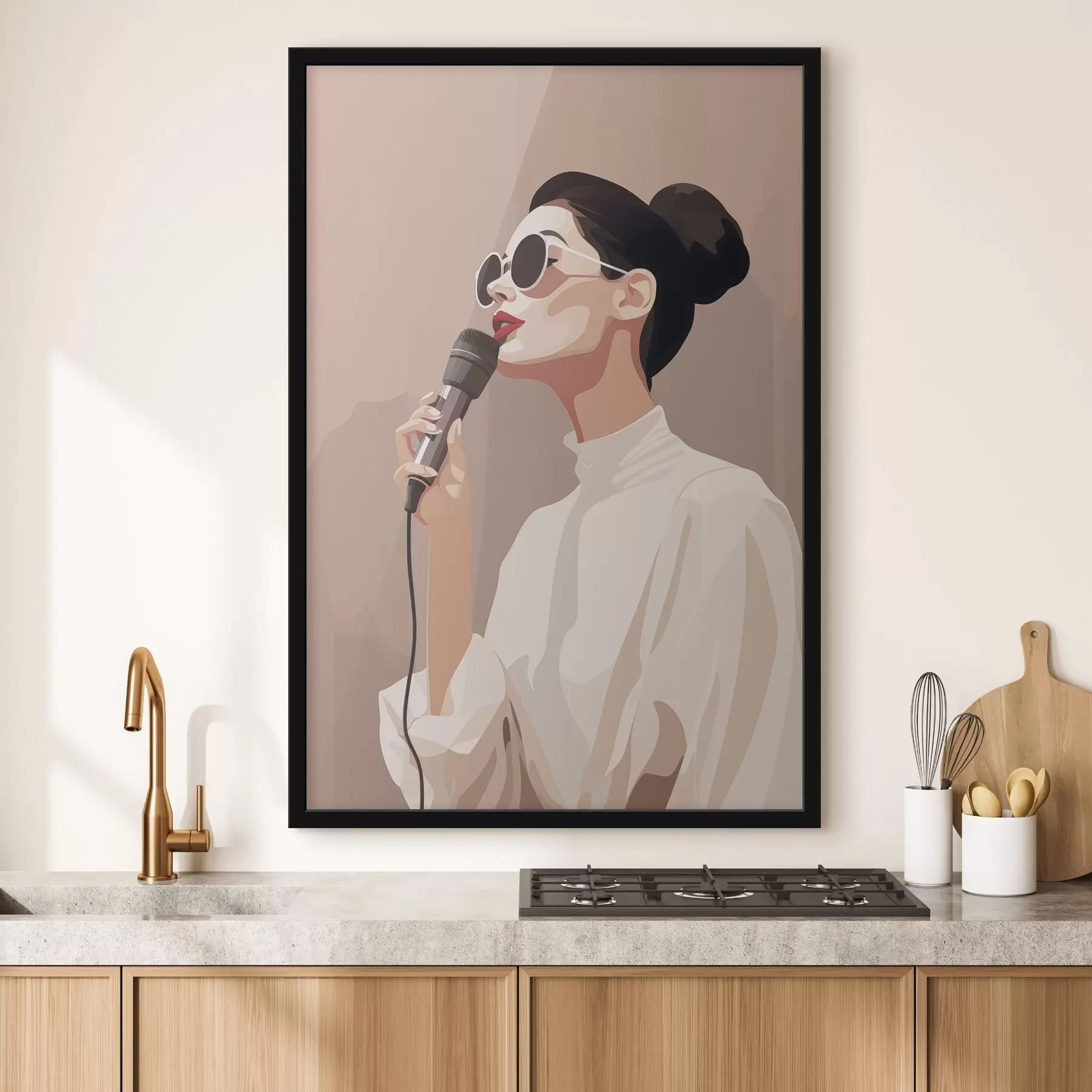 Fototapet Dívka s mikrofonem f47409