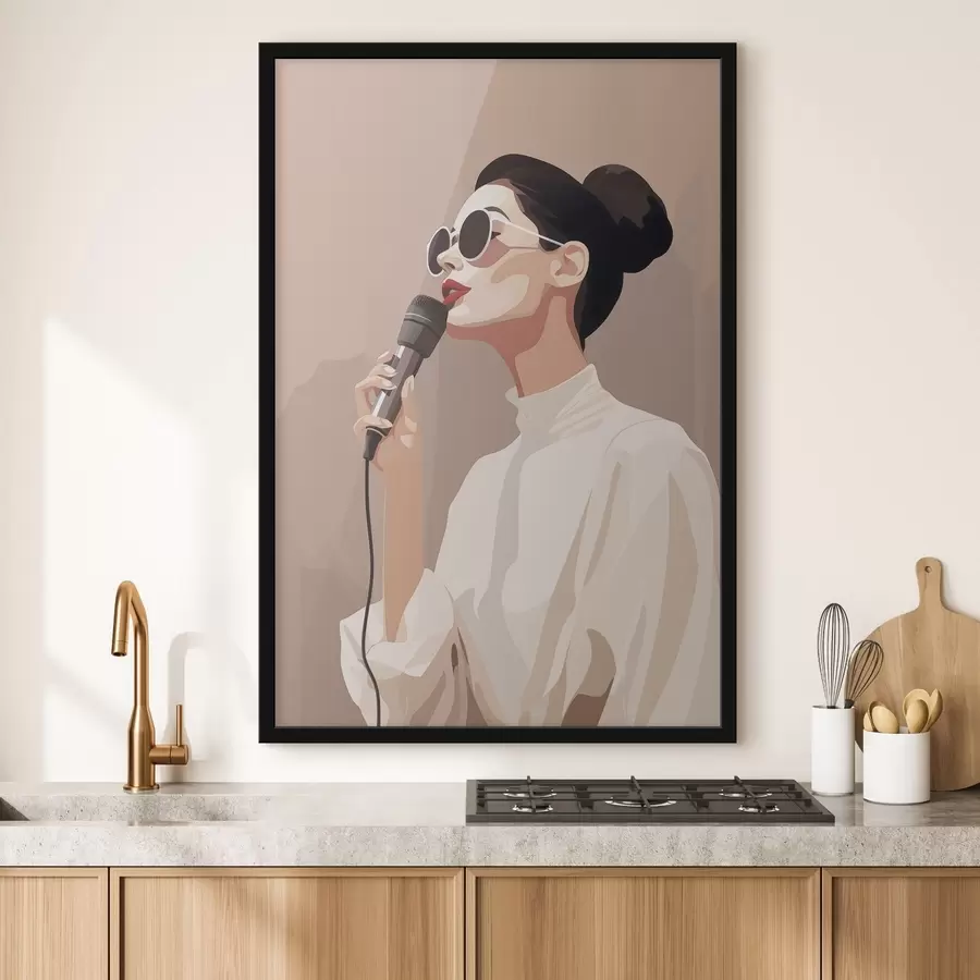 Fototapet Dívka s mikrofonem f47409