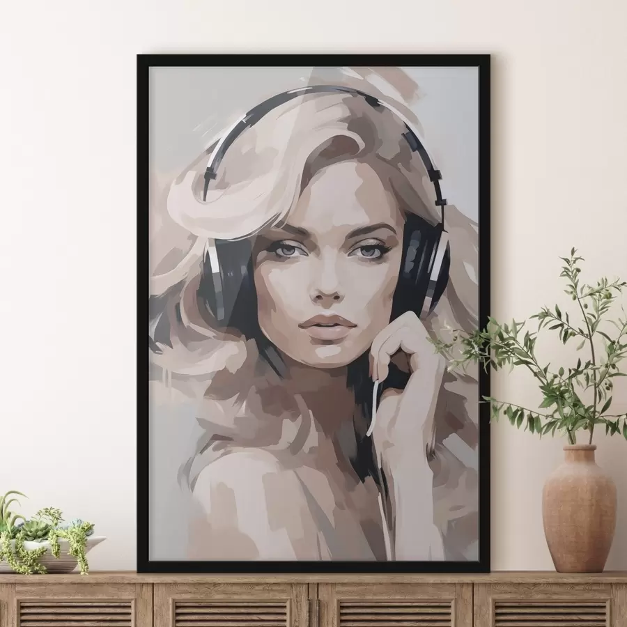 Fototapet Portrét dívky se sluchátky f47410