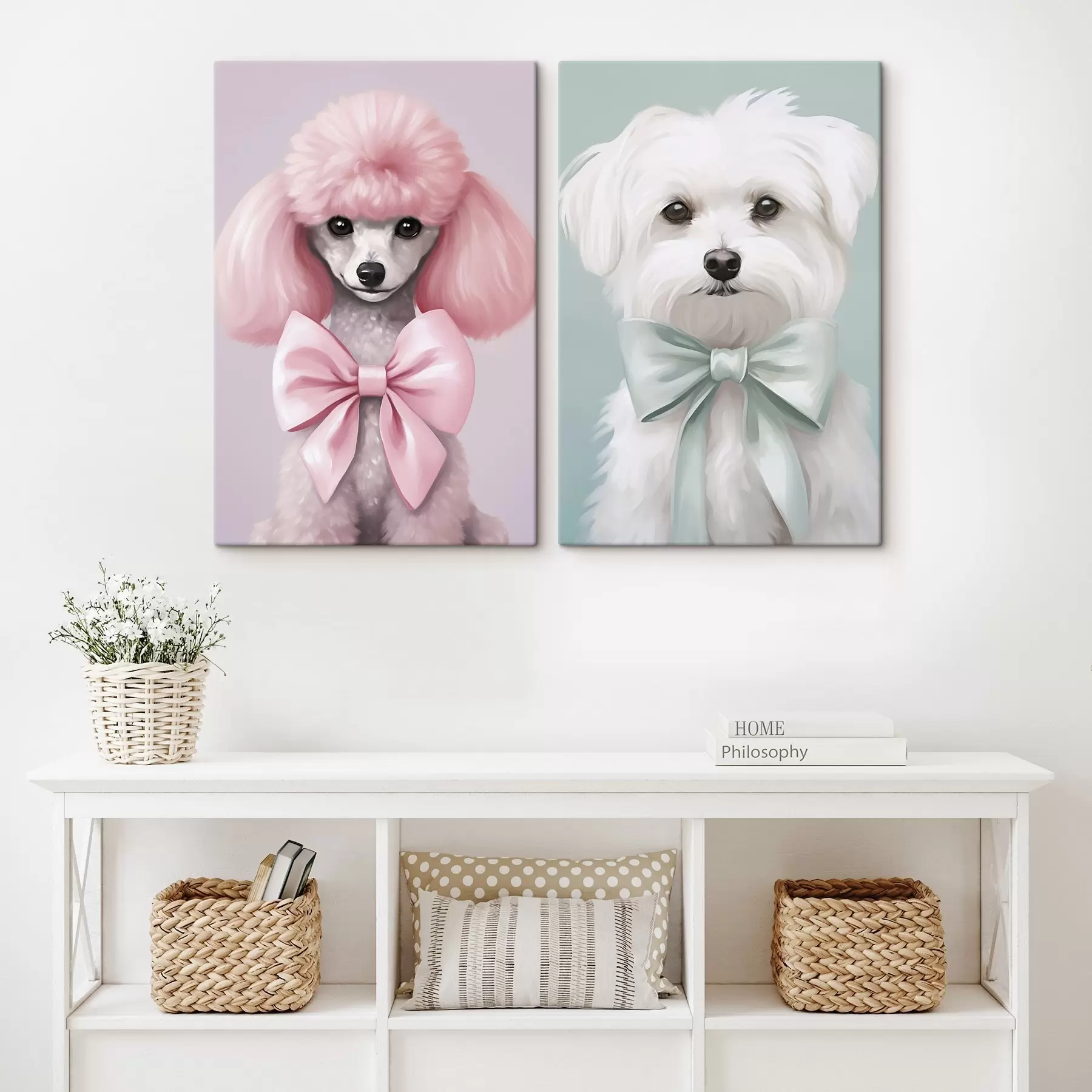 Obraz Pes s mašlí Č. m01193