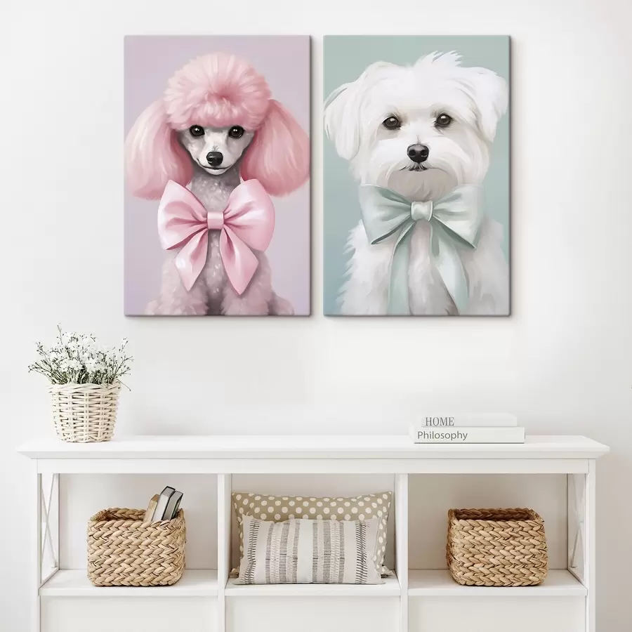 Obraz Pes s mašlí Č. m01193