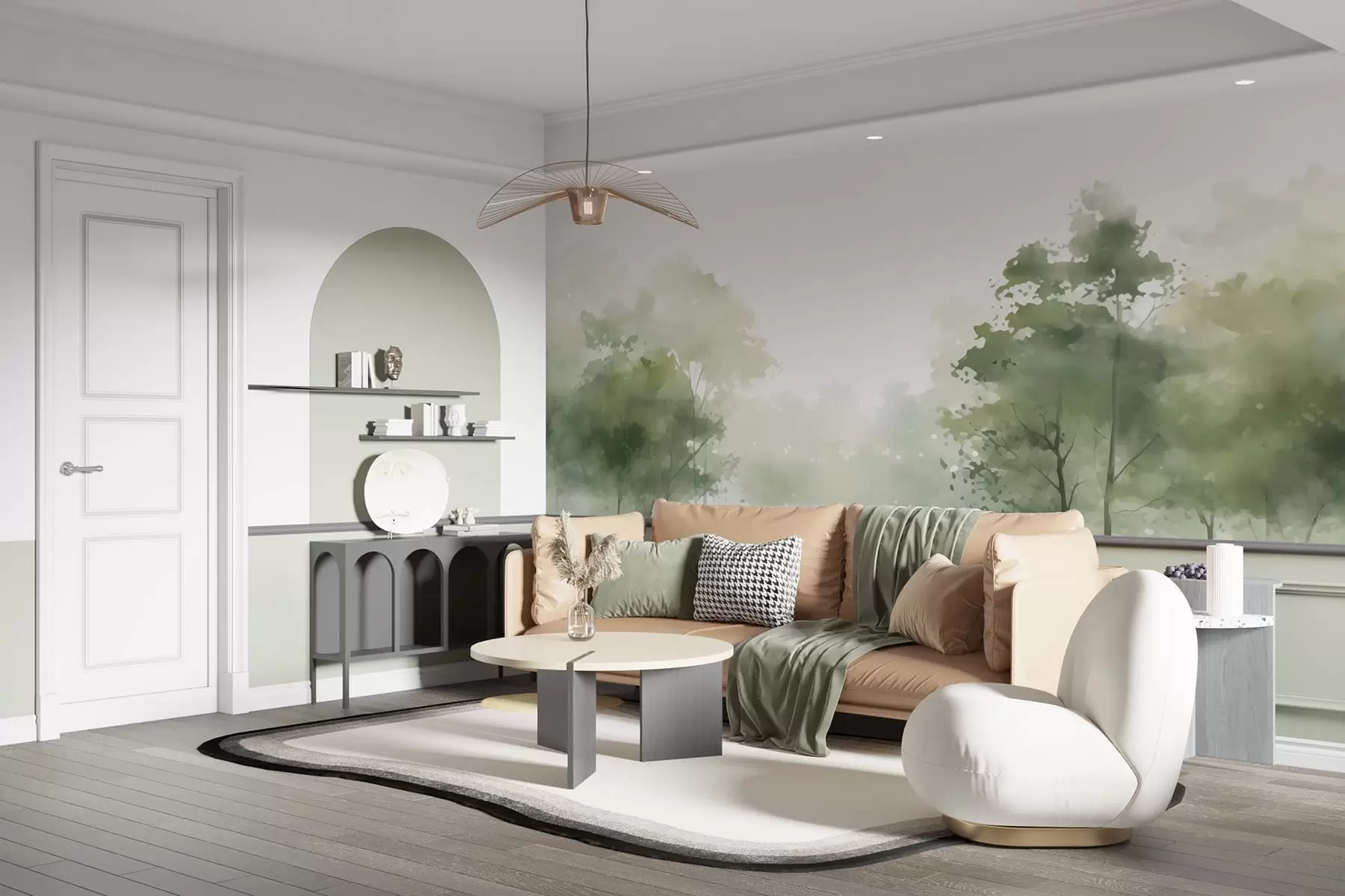 Fototapet Stromy, krajina w05081