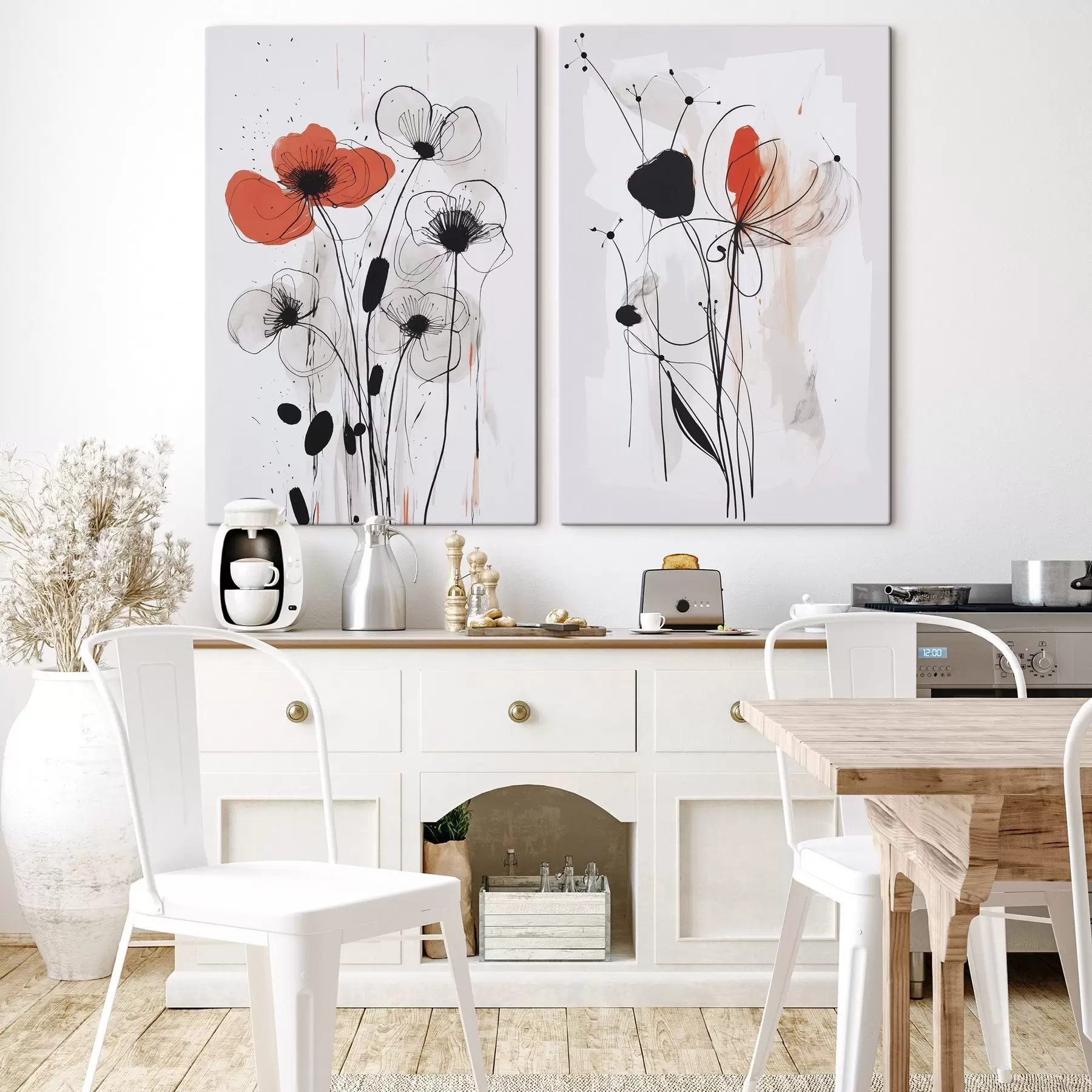 Obraz Abstraktní květiny napodobující kresbu Č. m01227