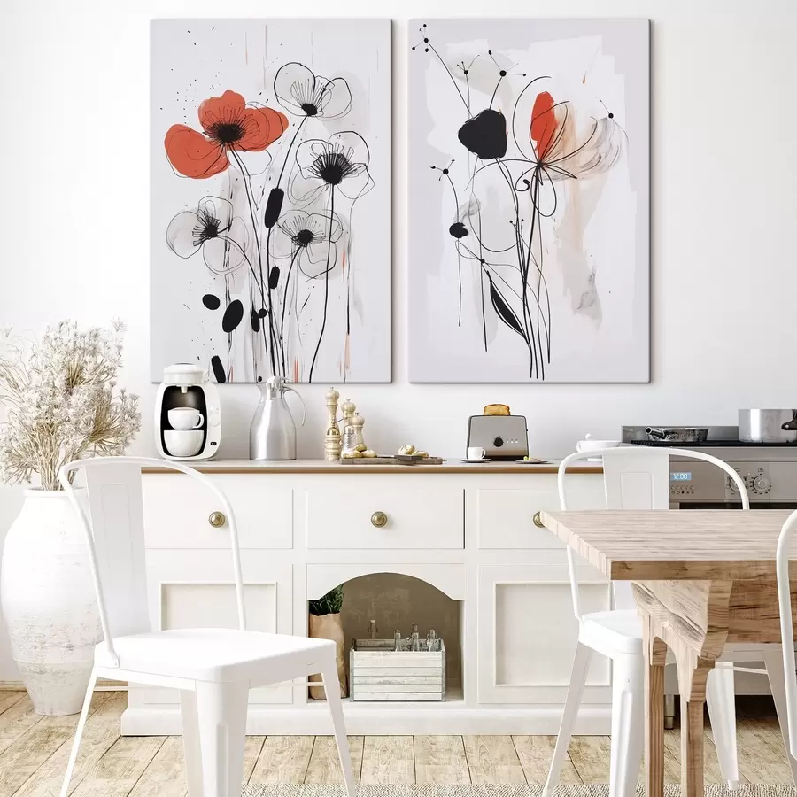 Obraz Abstraktní květiny napodobující kresbu Č. m01227