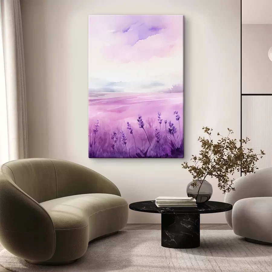 Obraz Levandulové pole, imitace akvarelu Č. s47109