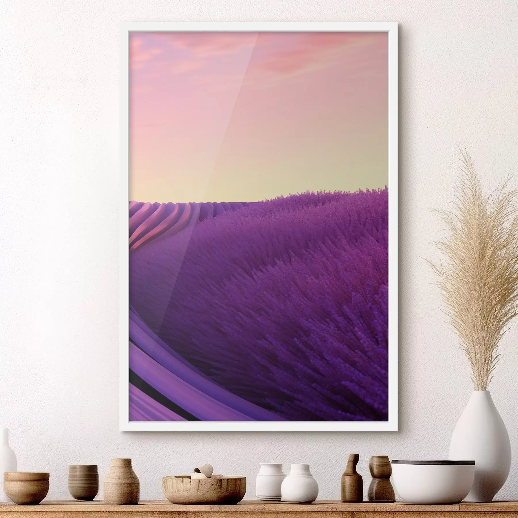 Fototapet Levandulové pole proti západu slunce f47111