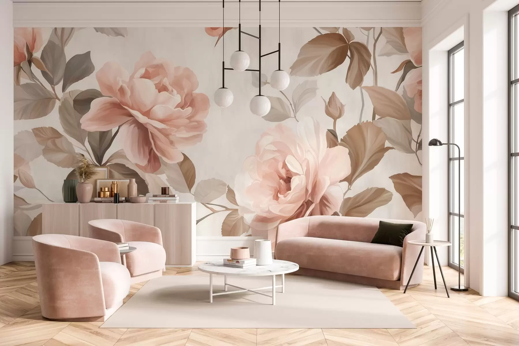 Fototapet malebné růže ve stylu olejomalby w04873