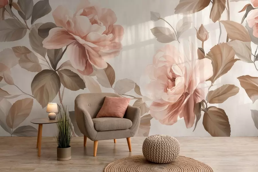Fototapet malebné růže ve stylu olejomalby w04873