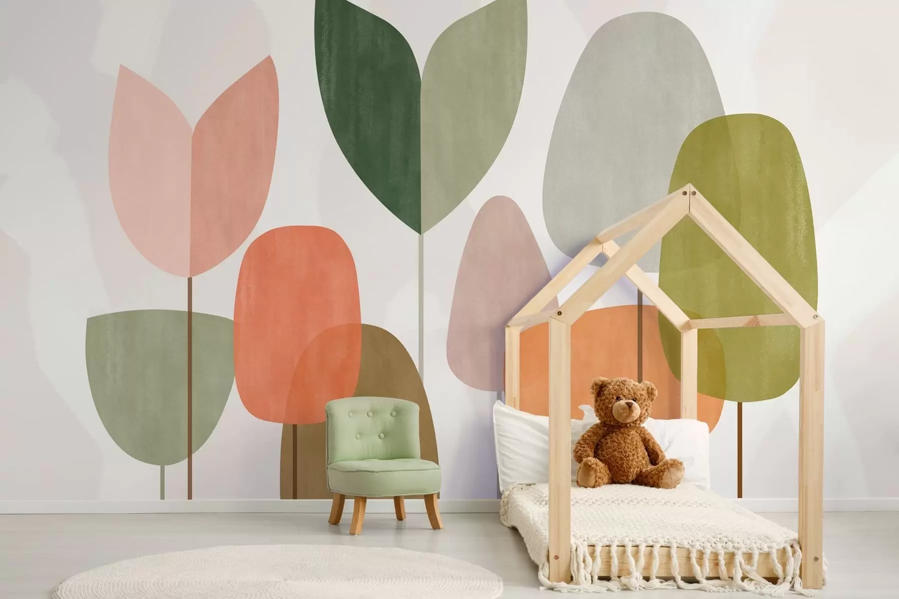 Fototapet abstraktní stromy v naivním stylu w05059