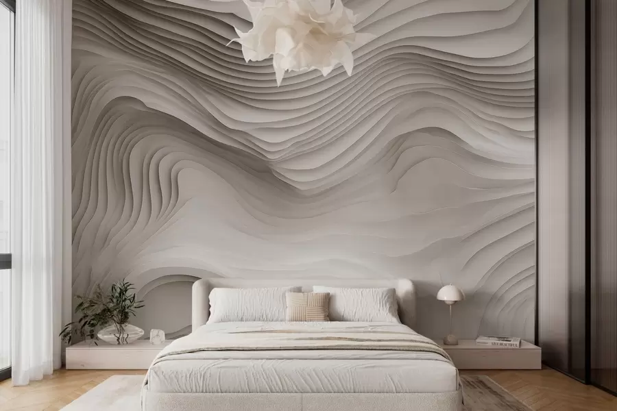 Fototapet imitace objemných stupňovitých reliéfů v béžových tónech w05061v1