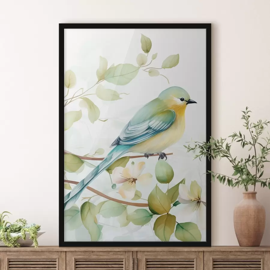 Fototapet Sýkorka na větvi f46891