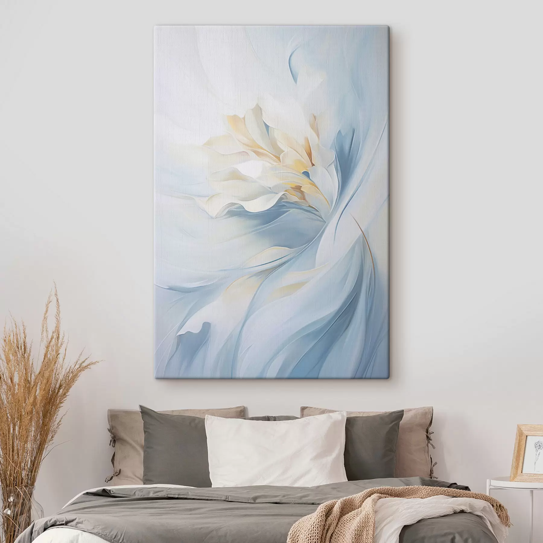 Obraz Abstraktní jemné, průsvitné okvětní lístky vířící dovnitř s měkkým osvětlením a malířskou texturou Č. s47436